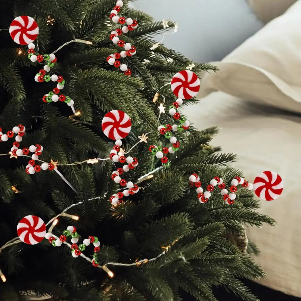 Christmas Candy Cane Decorations Christmas Tree Decoration Red White Lollipop Decoration Curved Candy Christmas Tree Stems Decor
