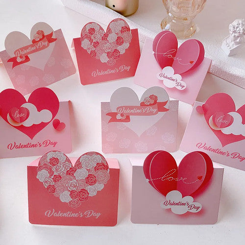 20Pcs 3D Valentine's Day Cloud Heart Fold Handwritten Paper Greeting Cards  | Holidaze Express