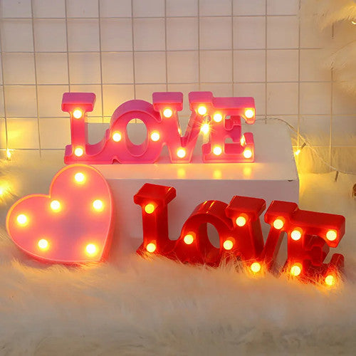 Valentines Day Love Heart LED Lamp Romantic Red Pink Decoration | Holidaze Express